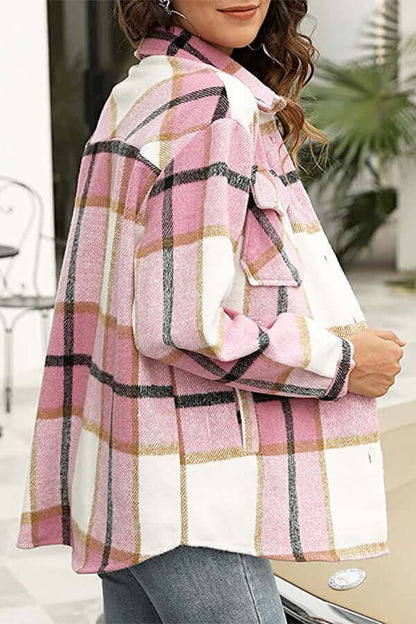 Relaxed Fit Plaid Shirt for Women