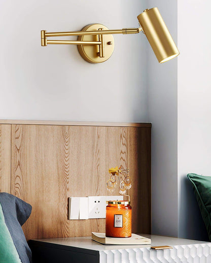 Flexible Brushed Steel LED Wall Light with Arm