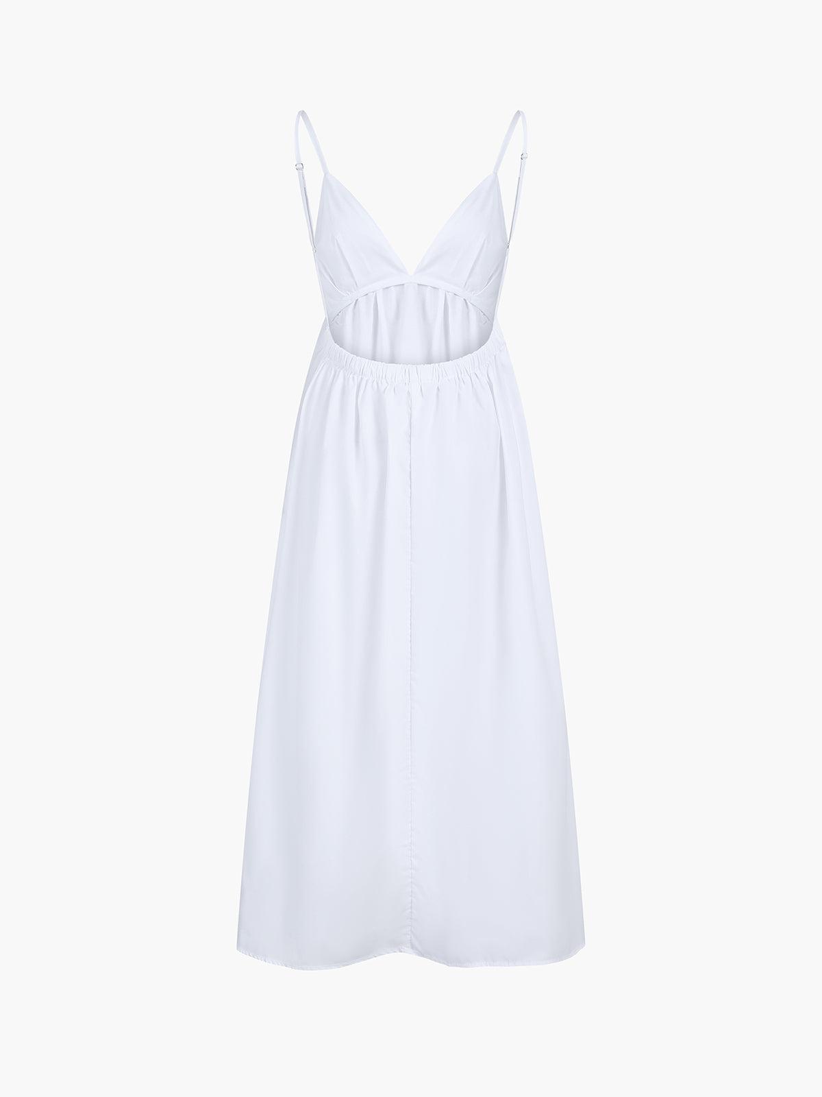 Elegant Natural Fiber Knee Length Dress