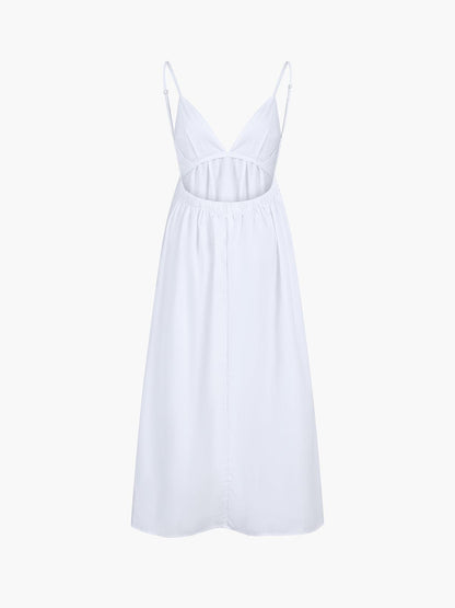 Elegant Natural Fiber Knee Length Dress