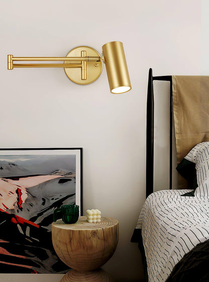Flexible Brushed Steel LED Wall Light with Arm