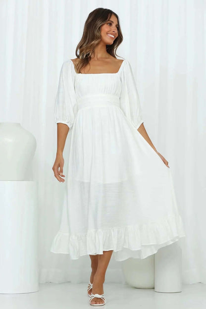 Chic Flowy Backless Midi Dress