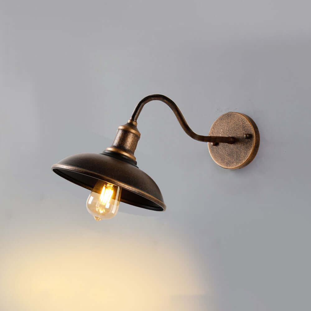 Vintage Waterproof Outdoor Wall Light Brass Finish