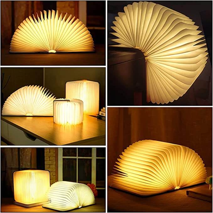 Portable LED Reading Light, Adjustable Brown Table Lamp