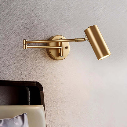 Flexible Brushed Steel LED Wall Light with Arm