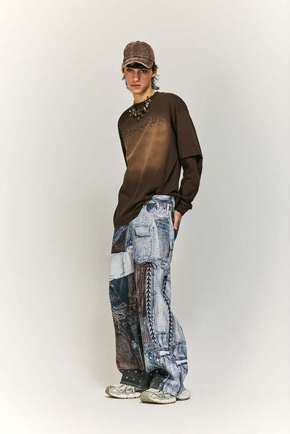 Loose Fit Floral Print Women's Pants