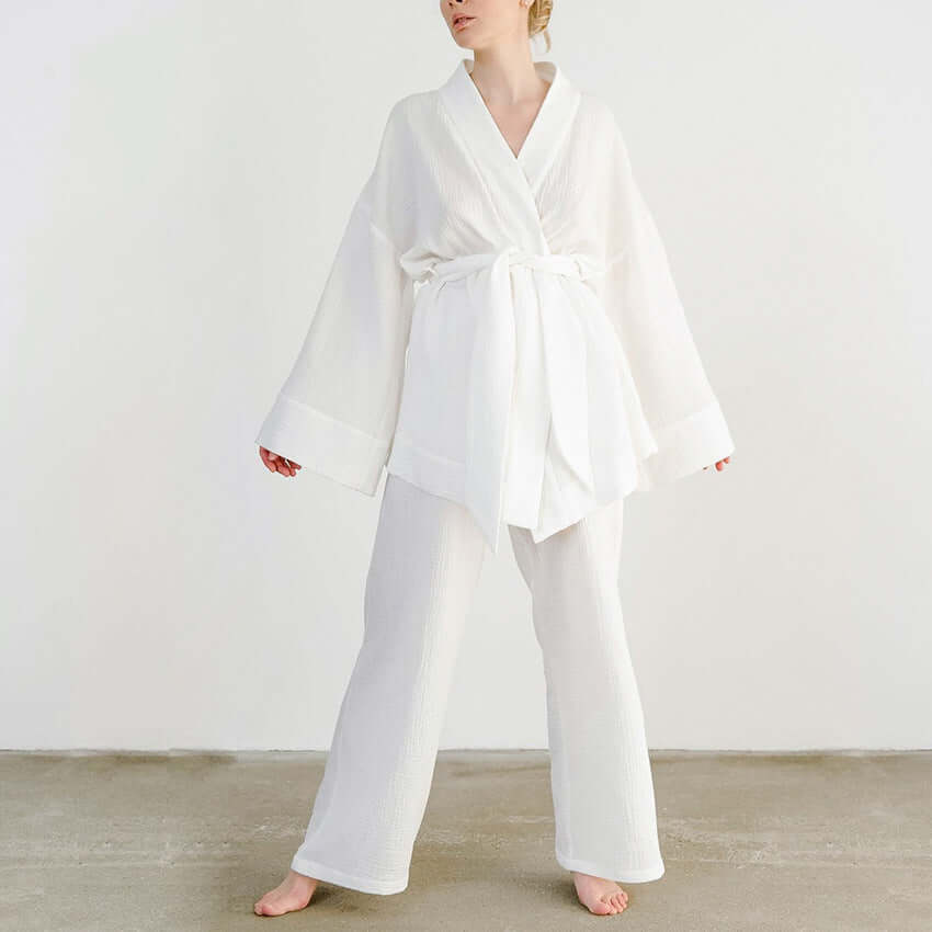 Ladies' 2-Piece V-Neck Shirt & Pants Set