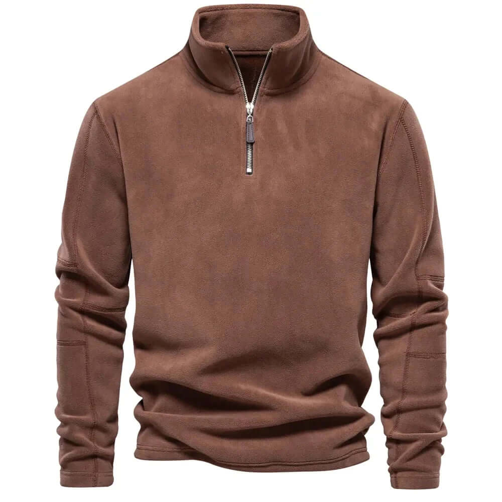 Warm Men's Fleece Coat with High Collar