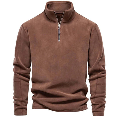 Warm Men's Fleece Coat with High Collar