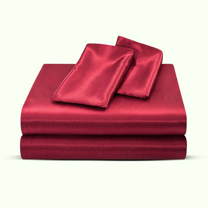 Soft Satin Bed Sheets - Full Size Sheet Set with Extra Deep Pockets