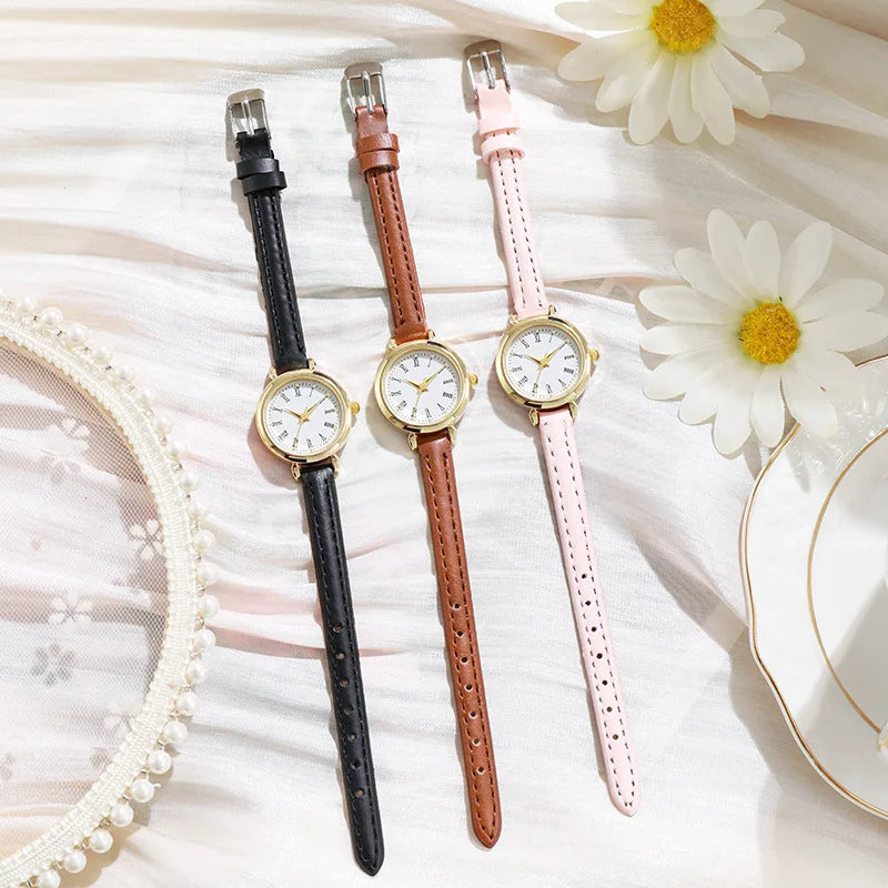 Classic Round Women's Watch with Gold Finish
