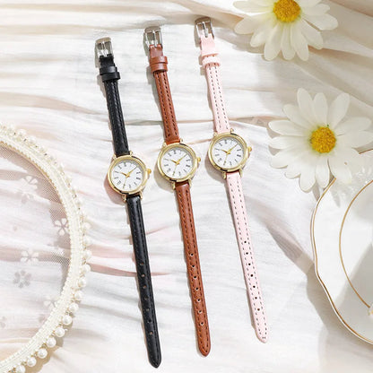 Classic Round Women's Watch with Gold Finish