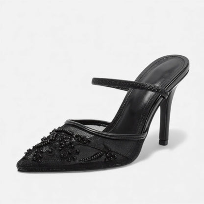 Ladies Elegant Lace High Heel Shoes