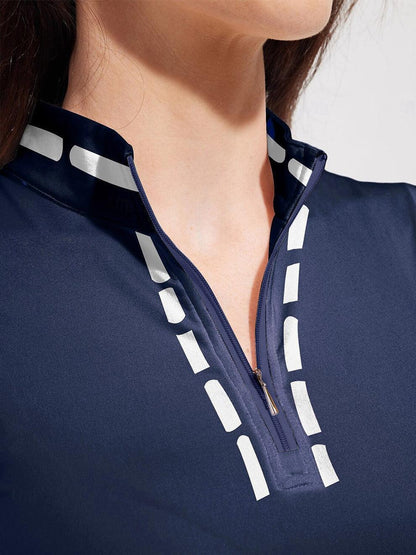 Fun Navy Blue Golf Quarter Zip Shirt UPF 50+