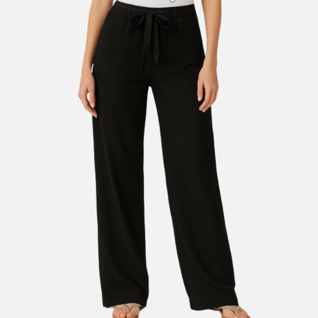 Nida | Women's Tie Waist Linen Trousers