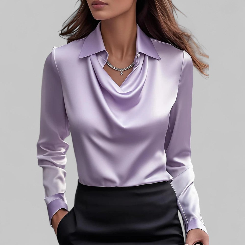 Relaxed Fit V Neck Women's Blouse