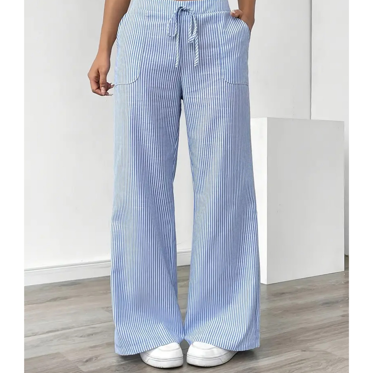 Casual Stripe Pants With Pockets