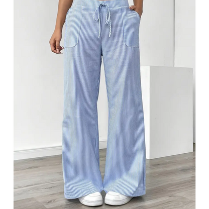 Casual Stripe Pants With Pockets