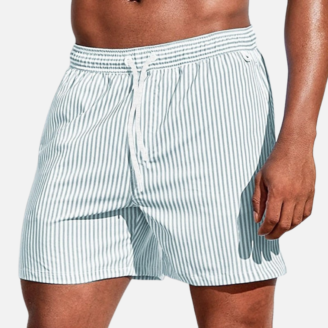 Men’s Striped Swim Shorts Quick Dry