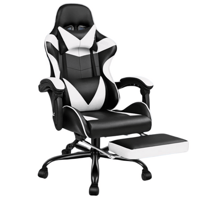 Ergonomic Gaming Chair with Massage and Footrest