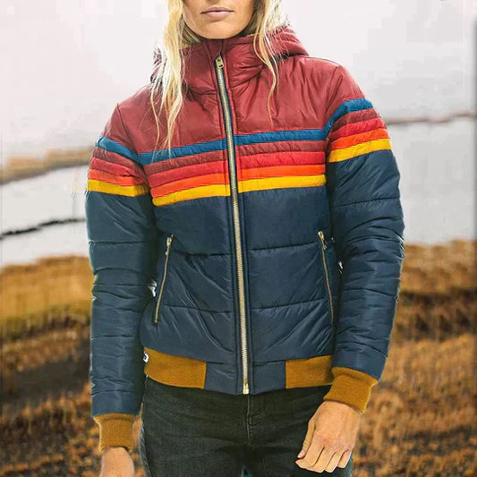 Warm Quilted Puffer Coat for Women with Zip - Luxivelle