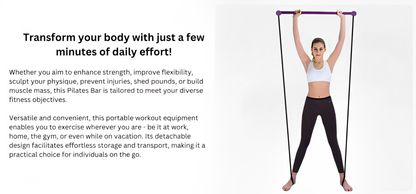 Home Fitness Pilates Bar For Full Body Exercise