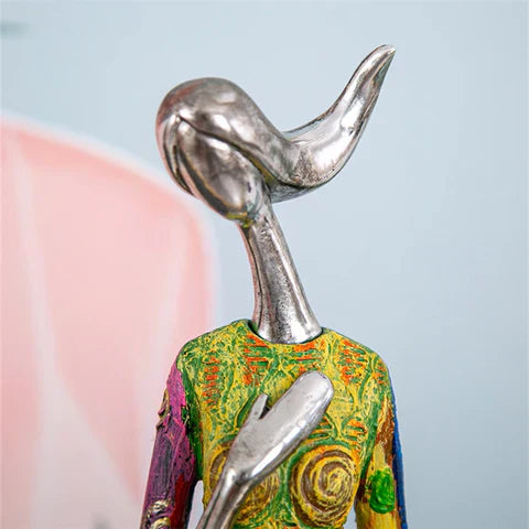 Colourful Female Figurine Resin Art Sculpture for Home