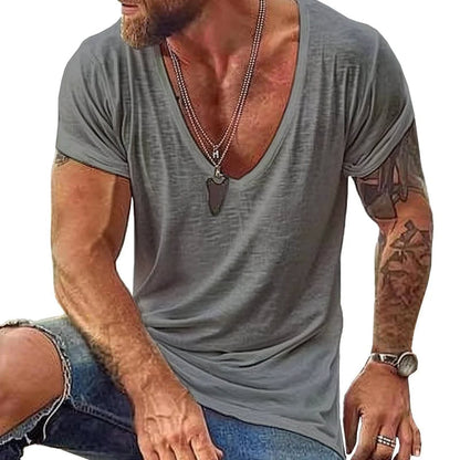 Men's Breathable V-Neck Casual Summer Tee Shirt
