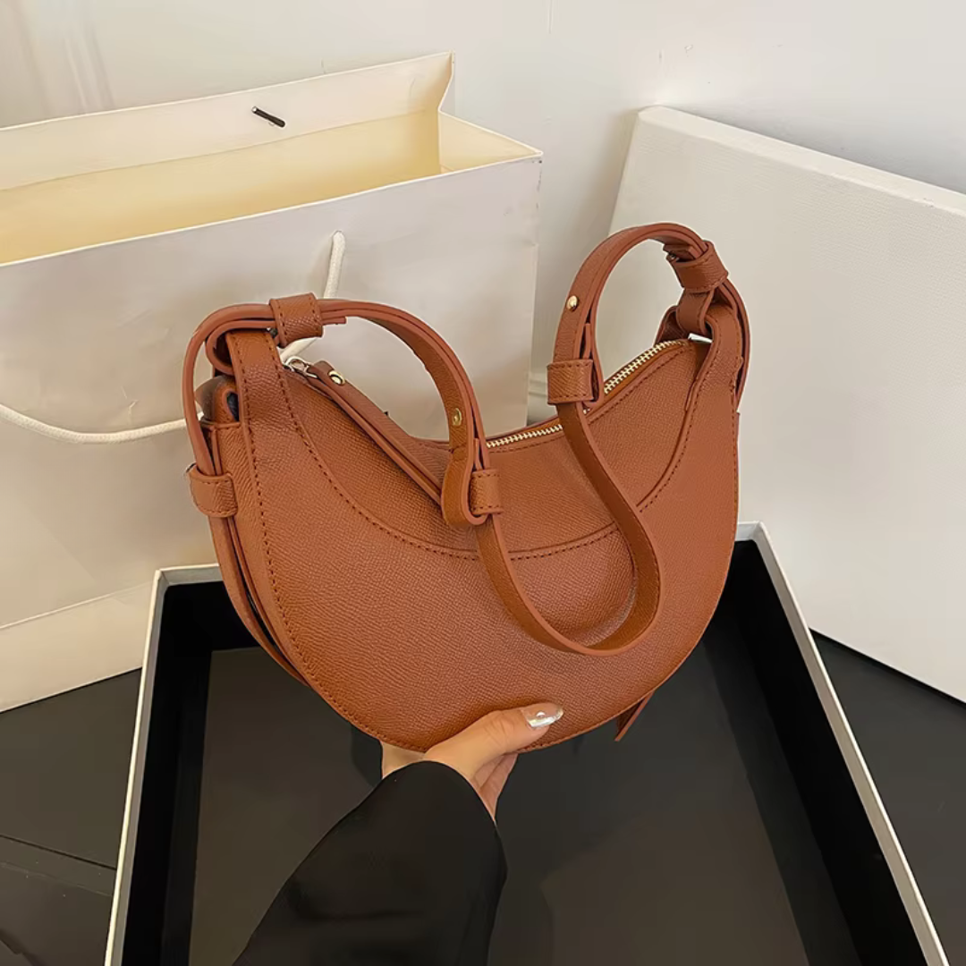 Crescent Chic | Black Shoulder Bag for Women 3