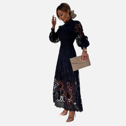 Women's Lace Midi Dress Elegant
