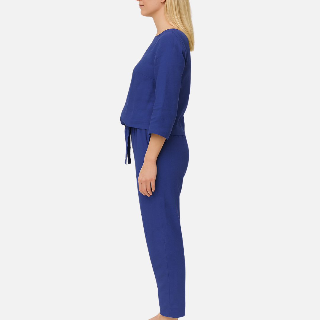Women's Linen Co-ord Set - Breathable Summer Top & Trousers