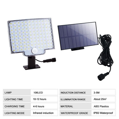 Bright Solar Powered Motion Light for Outdoor Walls