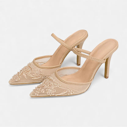 Ladies Elegant Lace High Heel Shoes