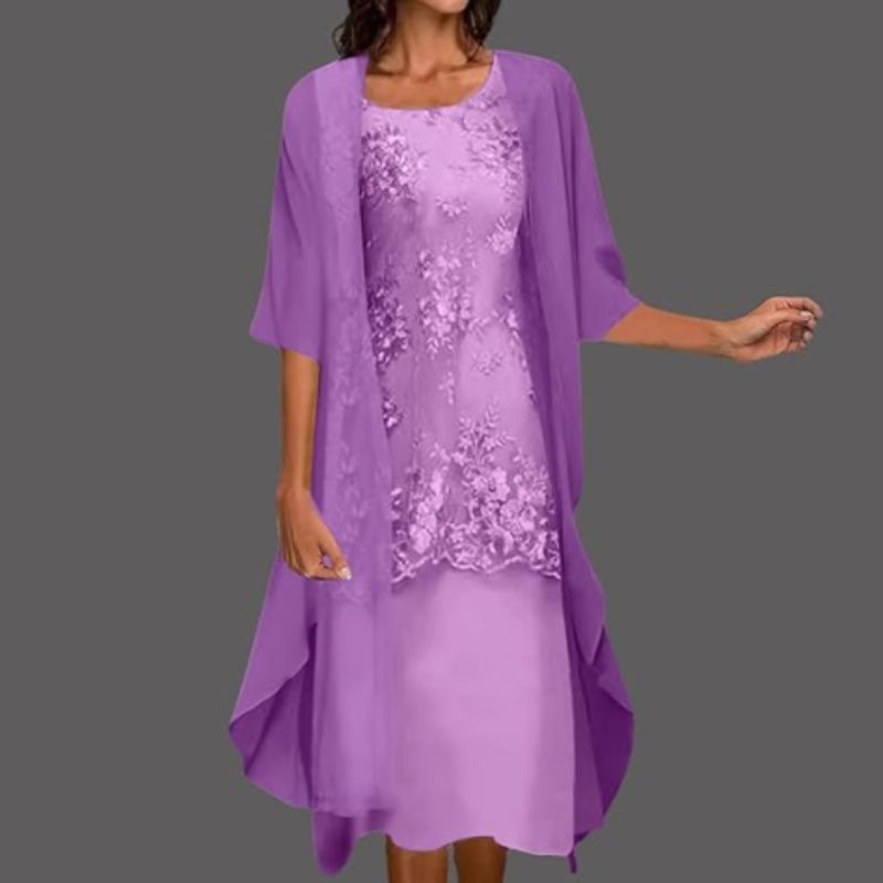 Classic Ladies Round Neckline Dress