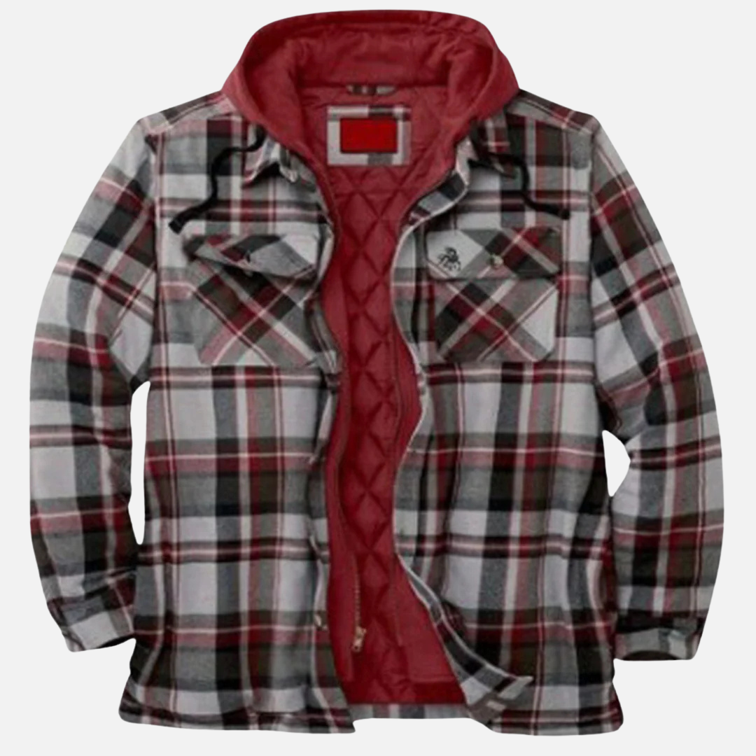 Arman | Men's Quilted Plaid Hooded Jacket