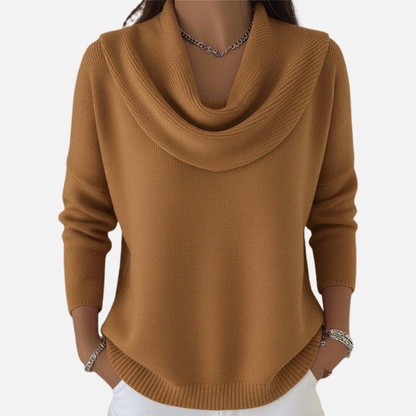 Women's Elegant Cowl Neck Knit Sweater