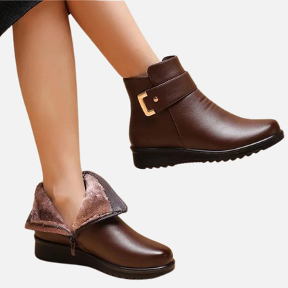 Women's Ankle Boots - Warm Faux Fur Lined Comfort Walking Shoes