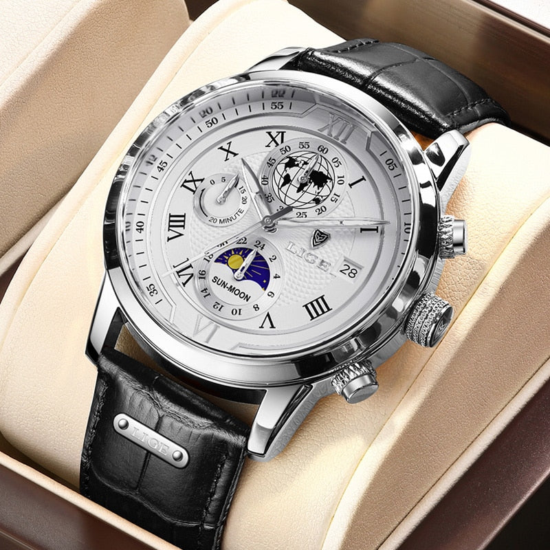 Modern Leather Chronograph Men's Watch