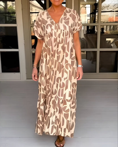 Flowy V Neck Women's Dress - Luxivelle