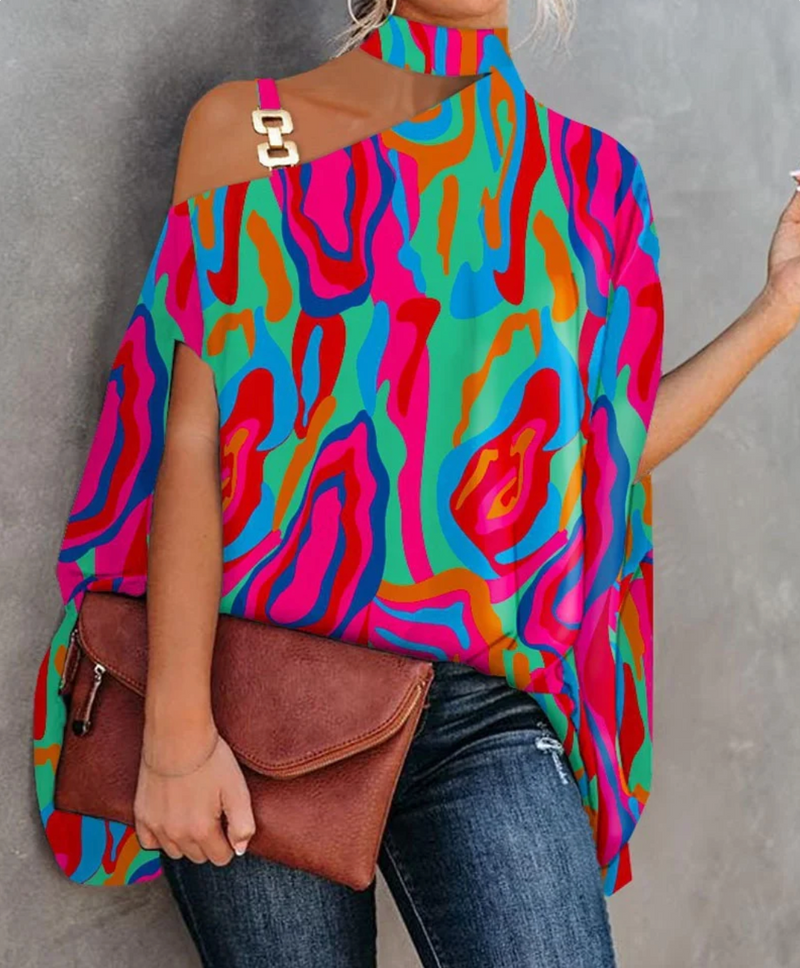 Ladies' Asymmetrical Floral Top