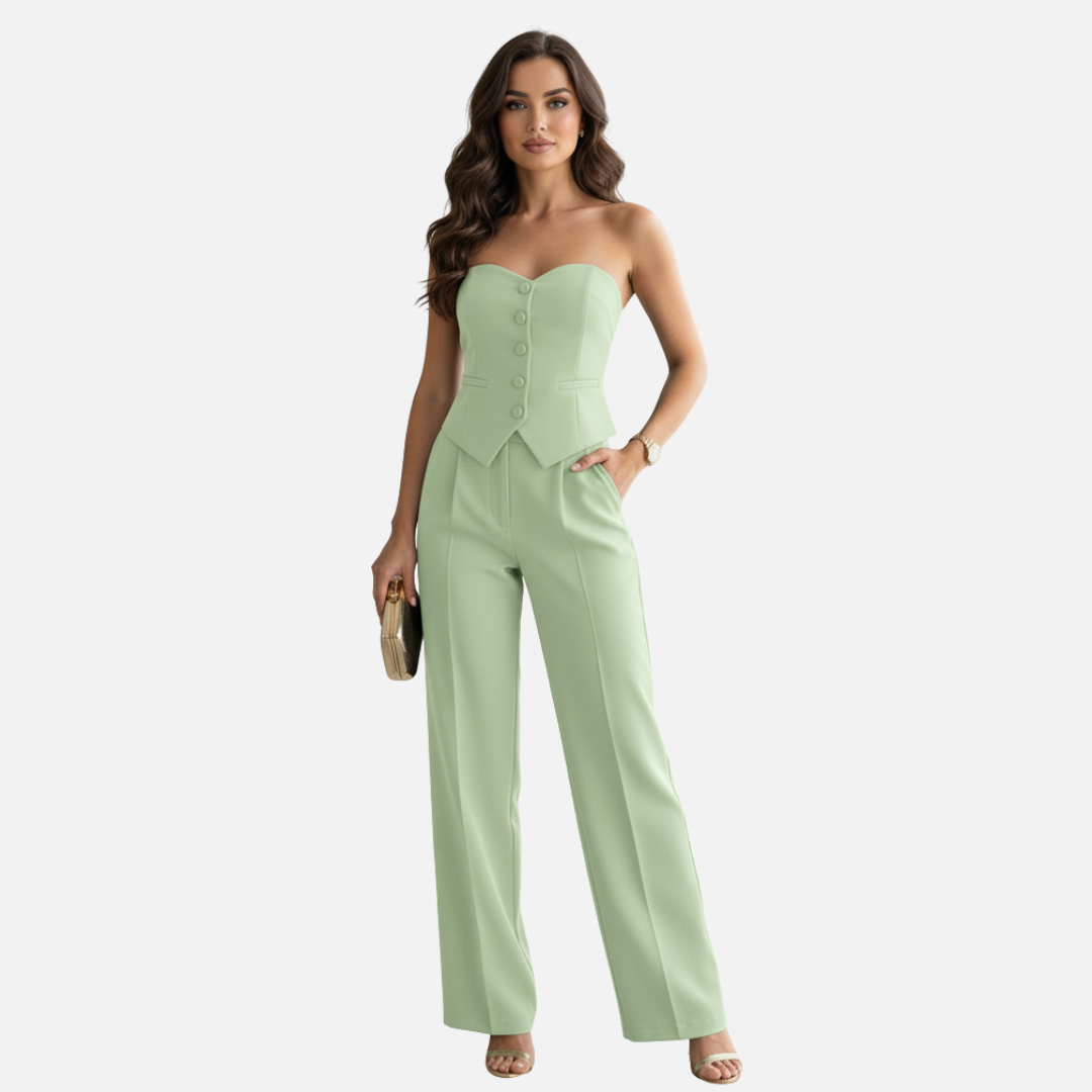 Women's Elegant Outfit Strapless Pantsuit – Jumpsuit