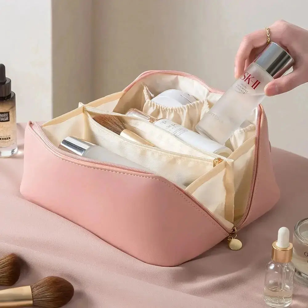 Premium Travel Makeup Case - Compact Cosmetic Organizer