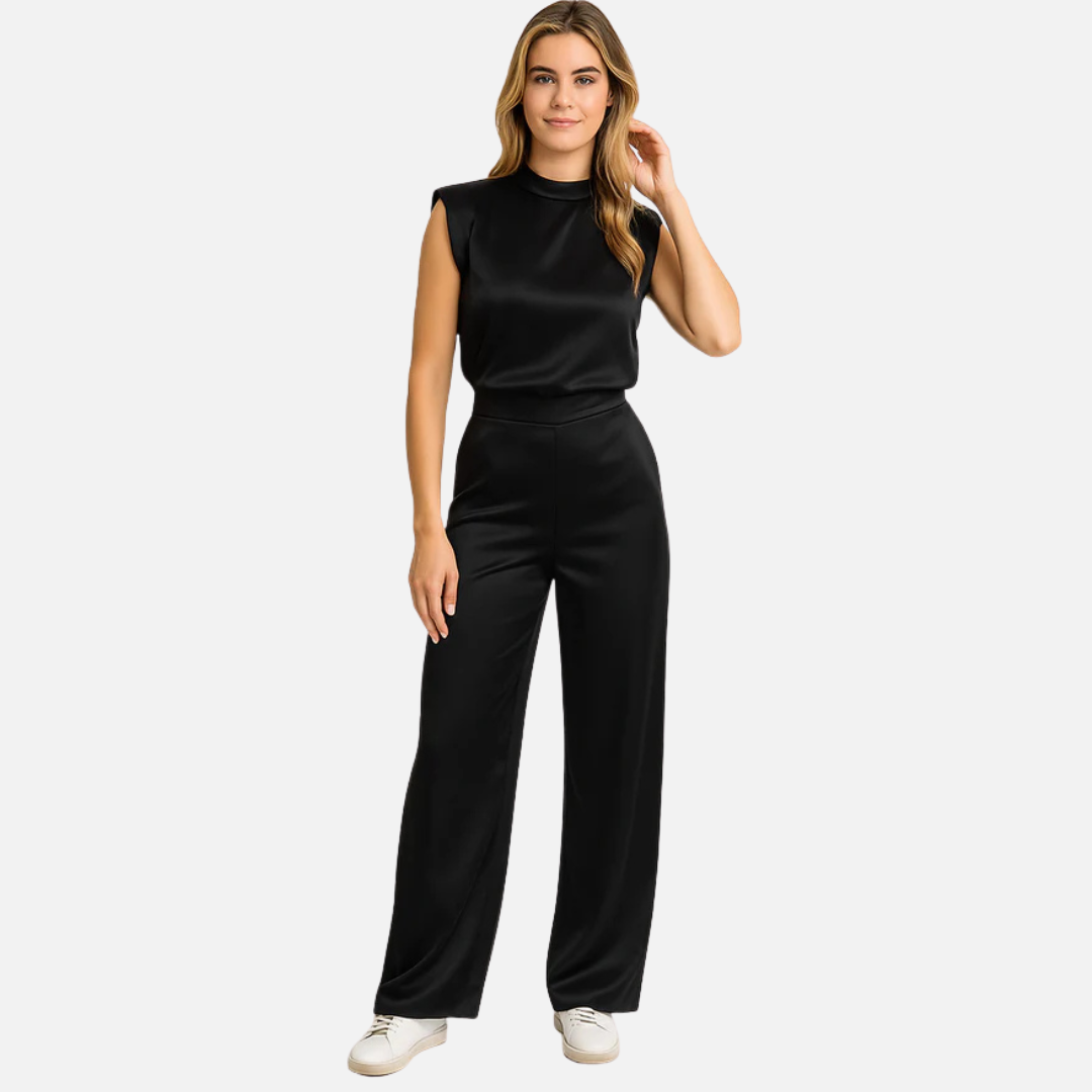 Elsa | Women's Satin High Neck Jumpsuit