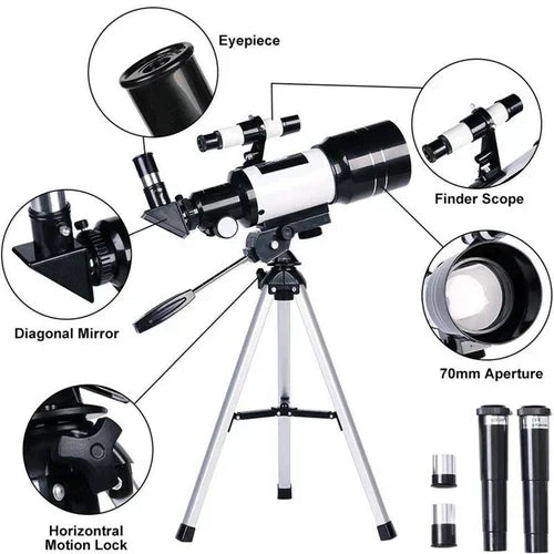 Easy View Astronomy Telescope with Tripod and 150x Zoom