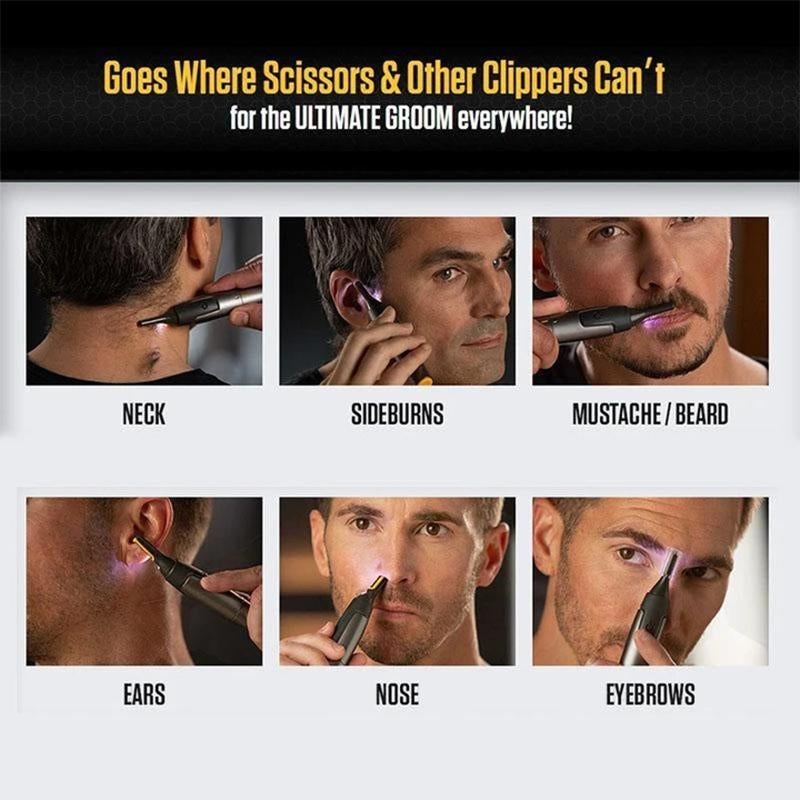Compact Gentle Beard Trimmer for Nose and Eyebrows