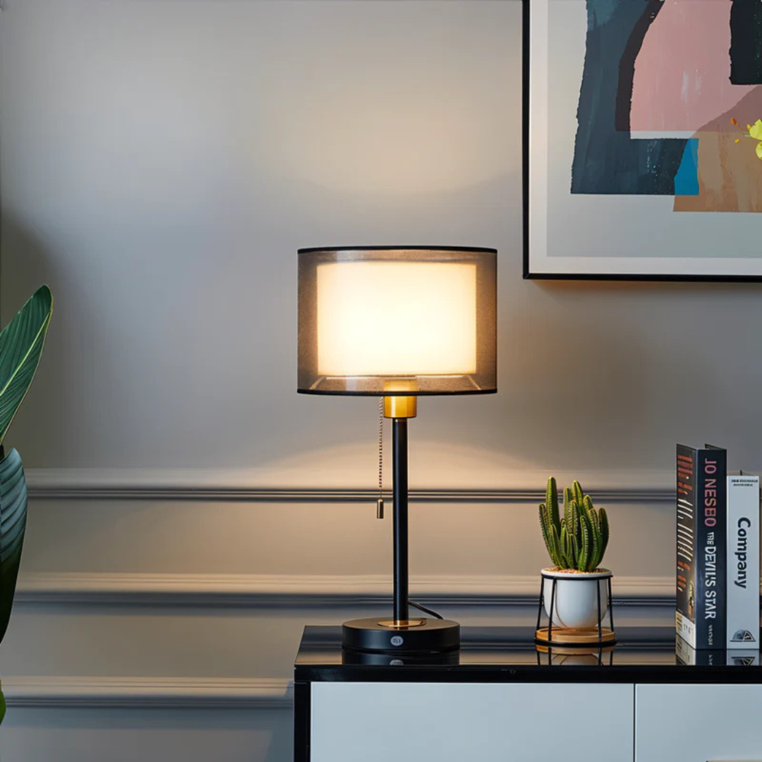 Classic Double Shade Table Lamp for Bedroom
