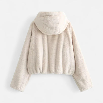 Women's Oversized Plush Faux Fur Hooded Coat