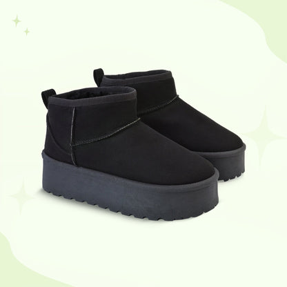 Cozy Fleece Ankle Boots - Thick Insulated Soles