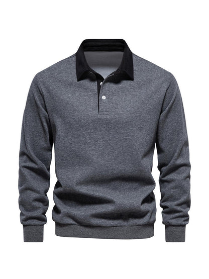 Classic Men's Golf Casual Button Down Sweatshirt