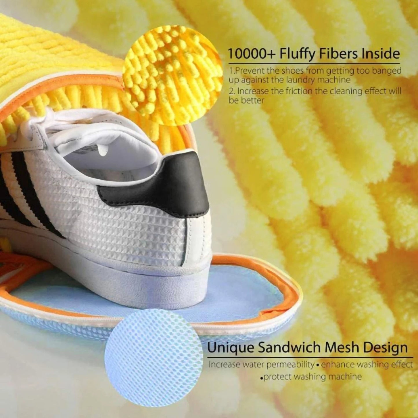 Mesh Shoe Wash Bag - Reusable Travel Shoe Laundry Pouch